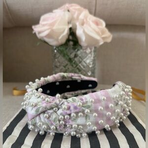 Lele Sadoughi x LoveShackFancy Pearl-Embellished Knotted Headband